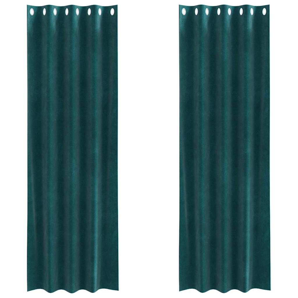 Vidaxl verduisterende gordijnen 2 pcs donkergroen 140 x 260 cm fluweel