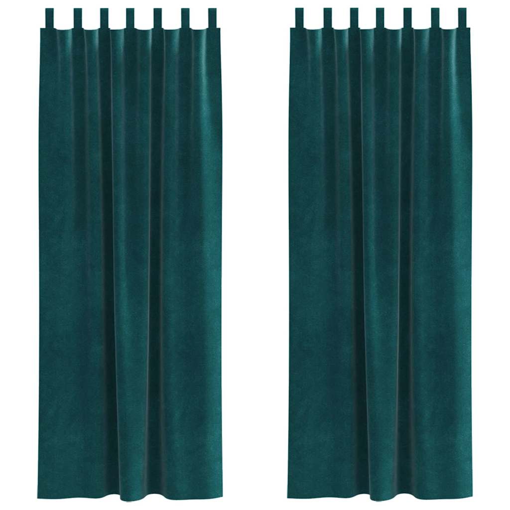 Vidaxl verduisterende gordijnen 2 pcs donkergroen 140 x 260 cm fluweel