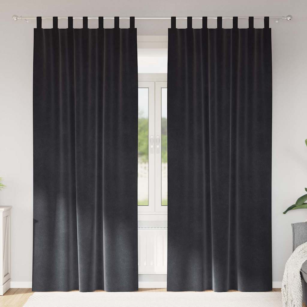 Vidaxl verduisterende gordijnen 2 pcs donkergrijs 140 x 260 cm fluweel