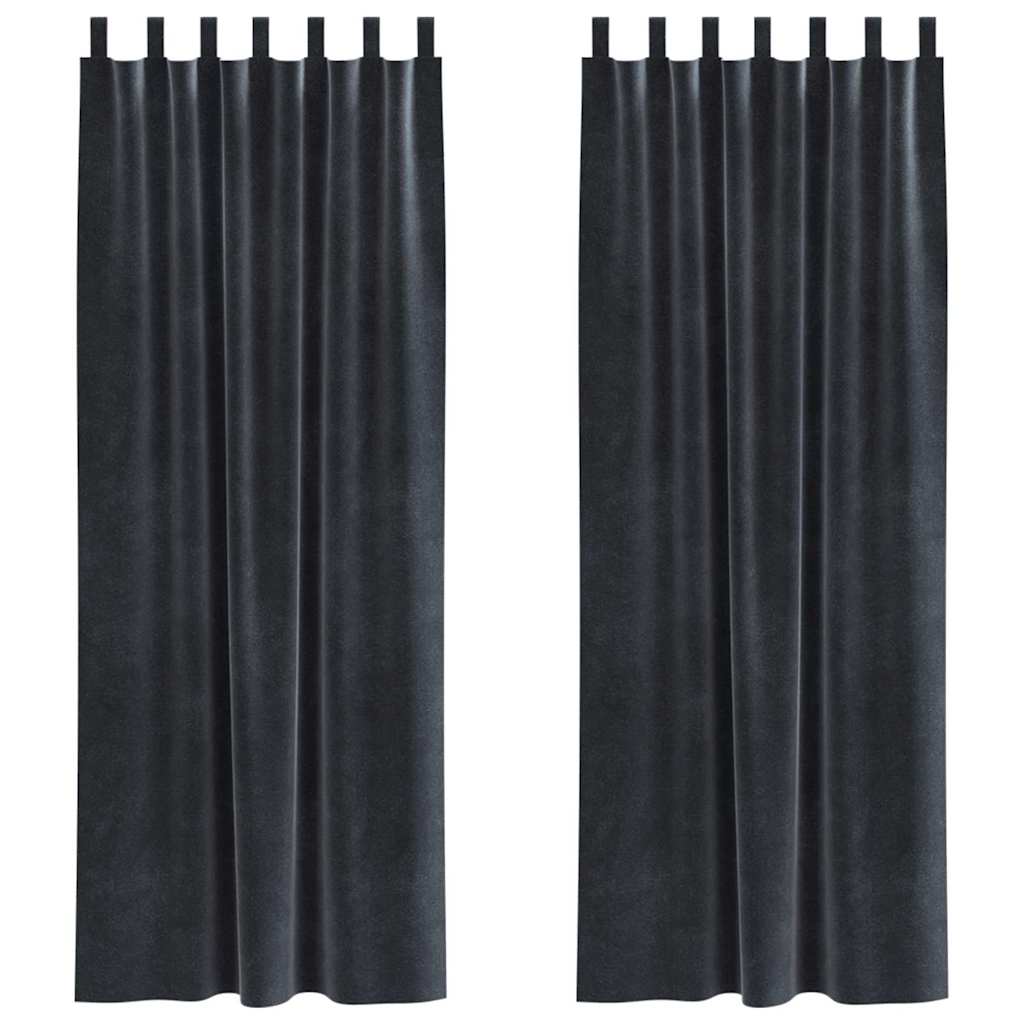 Vidaxl verduisterende gordijnen 2 pcs donkergrijs 140 x 260 cm fluweel