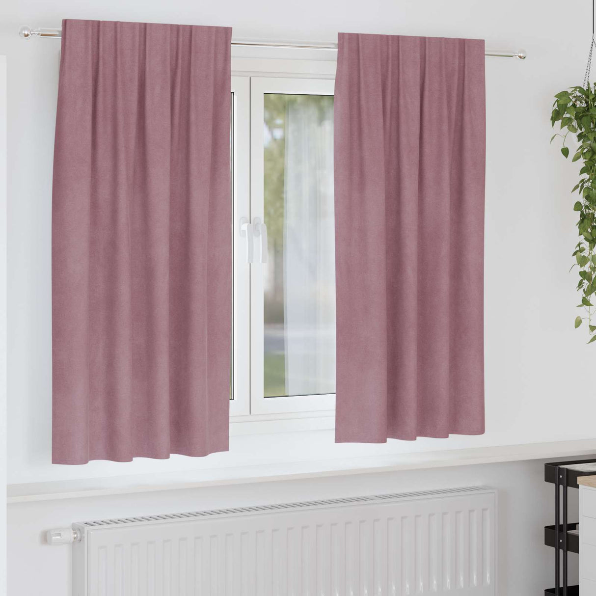 Vidaxl verduisterende gordijnen 2 pcs donkerroze 140 x 175 cm fluweel