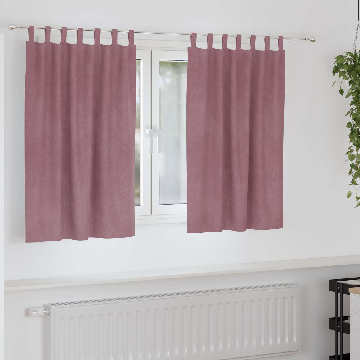 Vidaxl verduisterende gordijnen 2 pcs donkerroze 140 x 140 cm fluweel