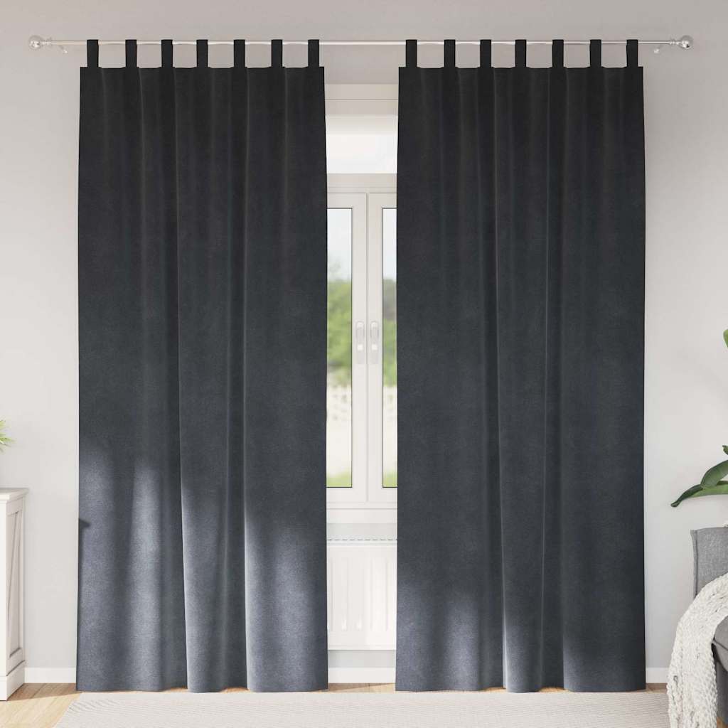 Vidaxl verduisterende gordijnen 2 pcs lichtgrijs 140 x 225 cm fluweel