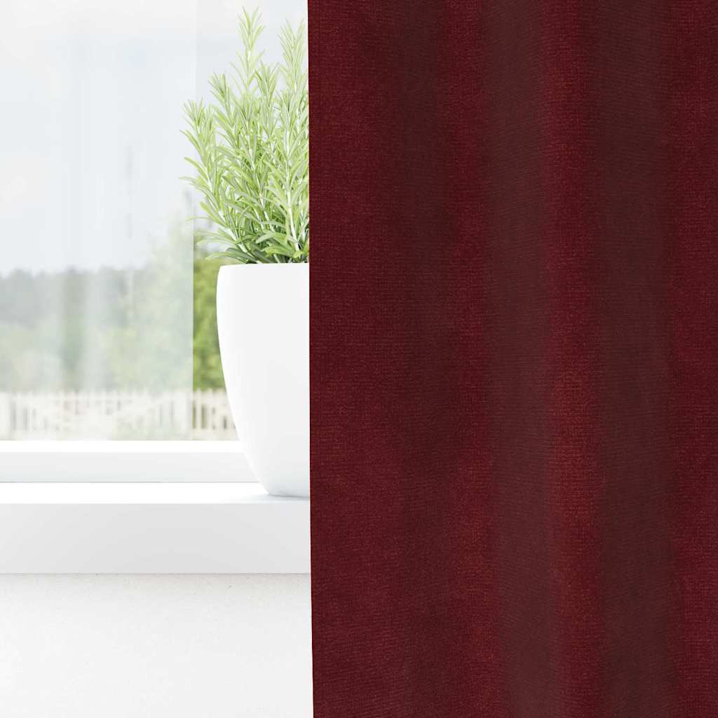 Vidaxl verduisterende gordijnen 2 pcs wijnrood 140 x 140 cm fluweel