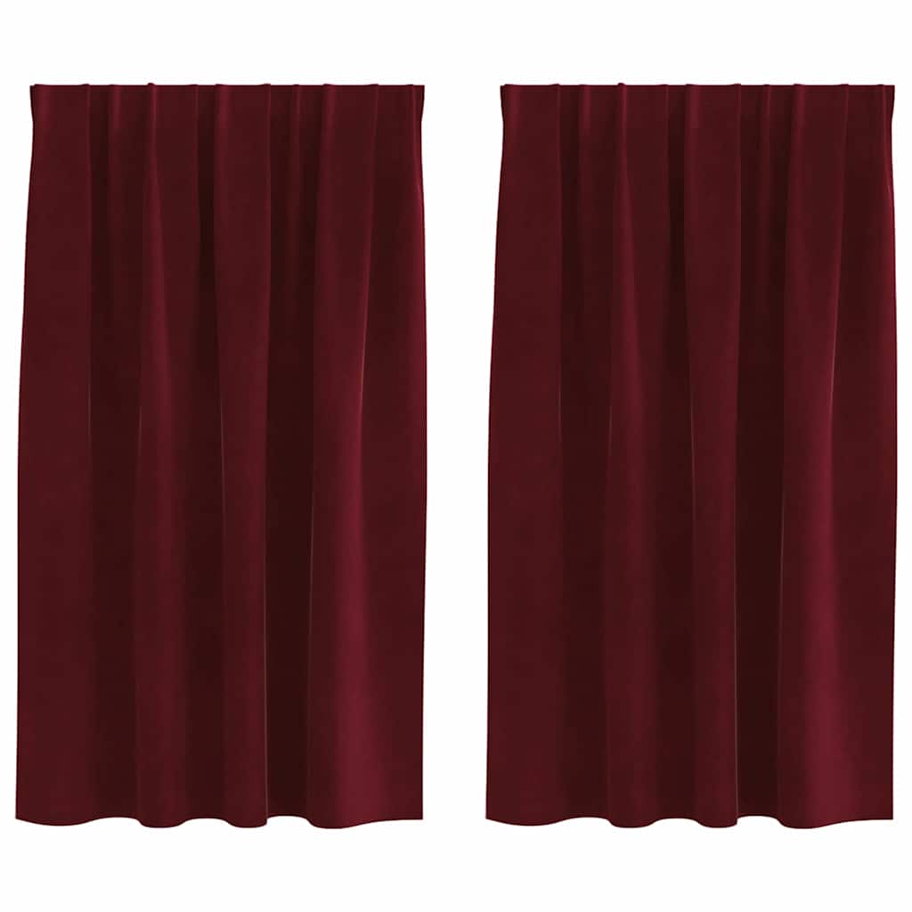 Vidaxl verduisterende gordijnen 2 pcs wijnrood 140 x 140 cm fluweel