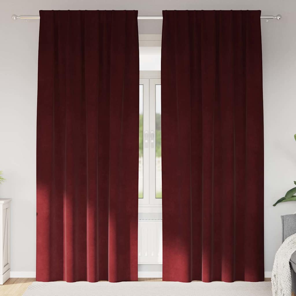 Vidaxl verduisterende gordijnen 2 pcs wijnrood 140 x 260 cm fluweel