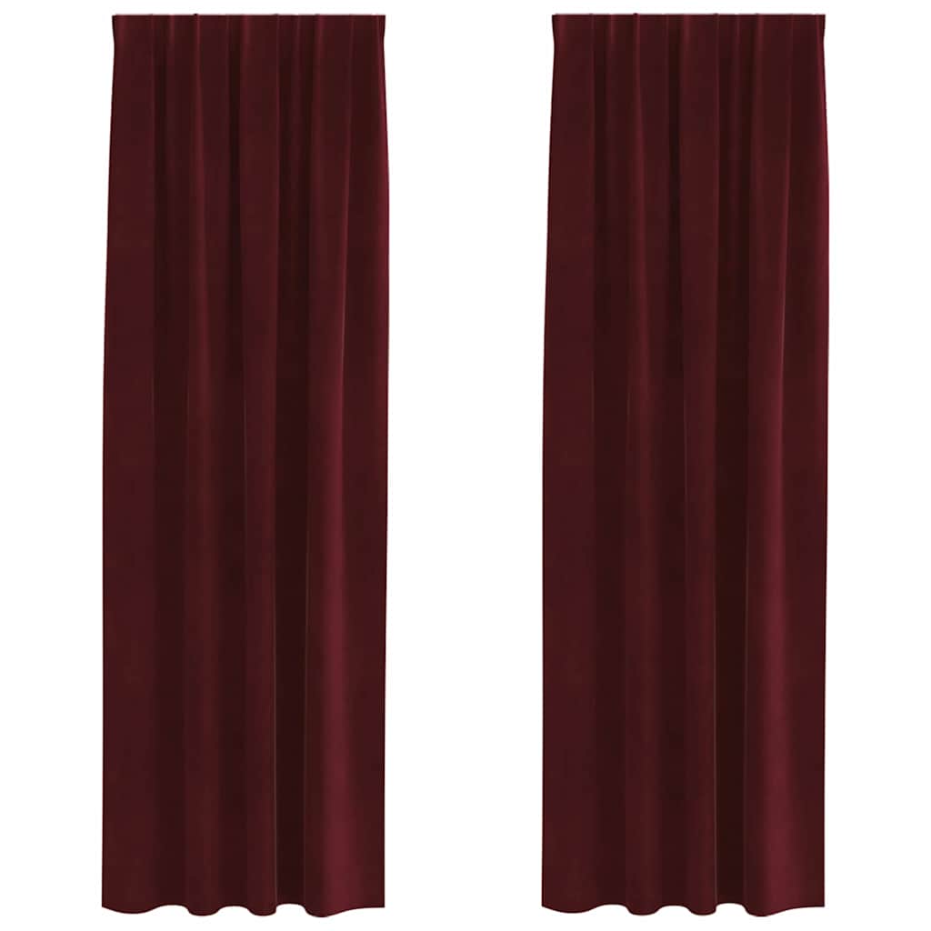 Vidaxl verduisterende gordijnen 2 pcs wijnrood 140 x 260 cm fluweel