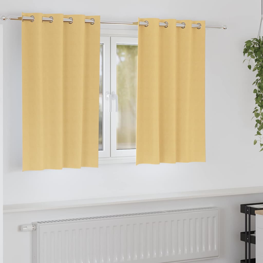 Vidaxl zwart-out gordijnen met ringen 2 pcs beige 140 x 140 cm