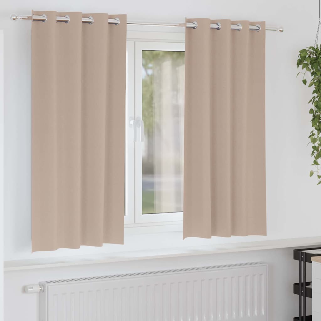 Vidaxl zwart-out gordijnen met ringen 2 pcs taupe 175 x 140 cm