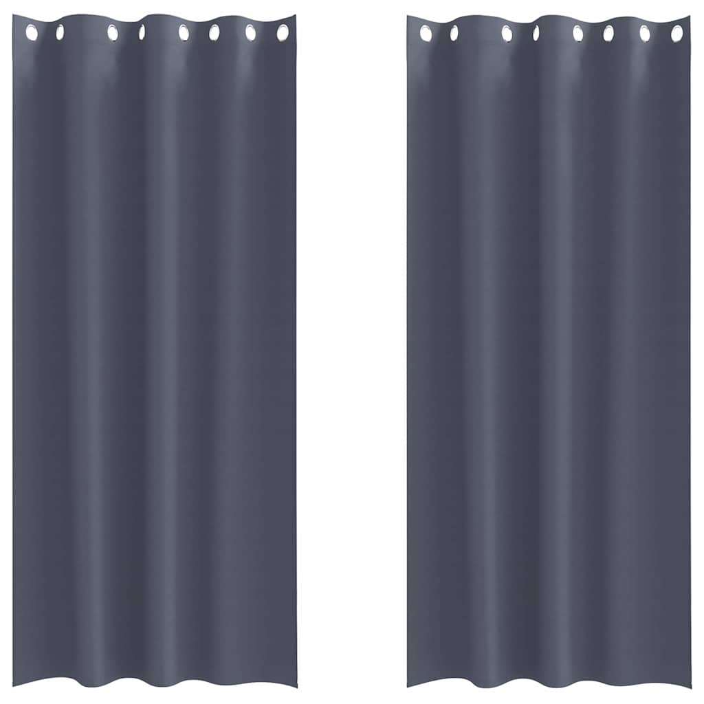 Vidaxl zwart-out gordijnen met ringen 2 pcs antraciet 225 x 140 cm