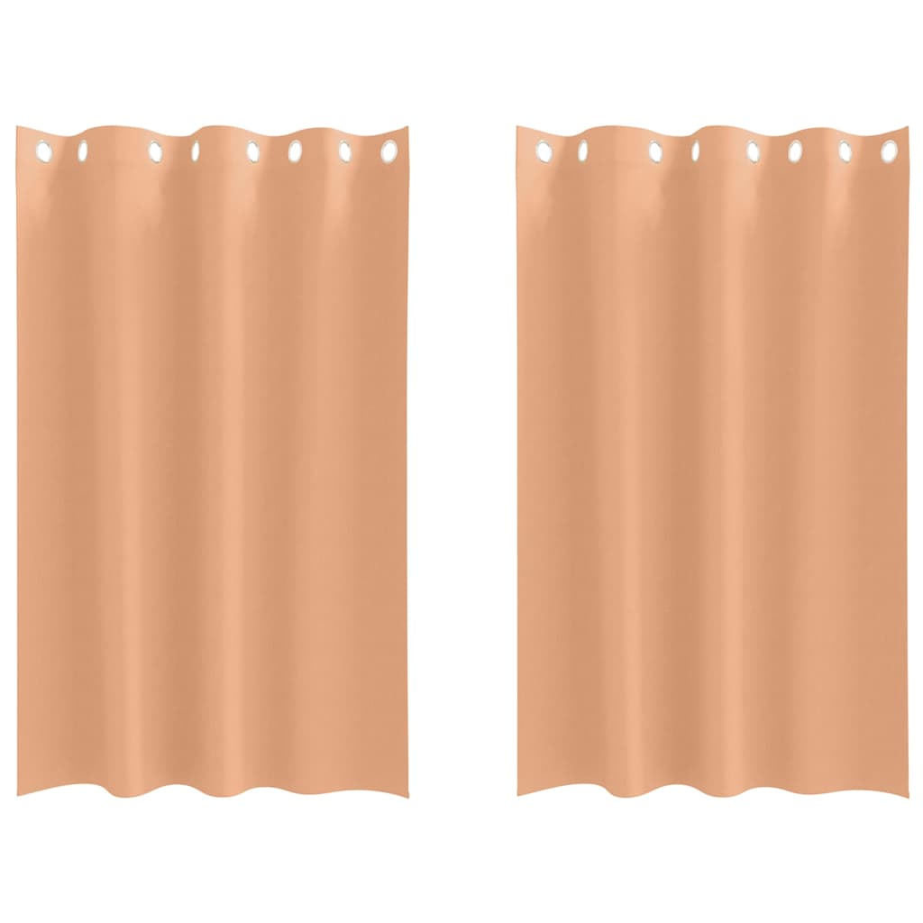 Vidaxl zwart-out gordijnen met ringen 2 pcs licht bruin 175 x 140 cm