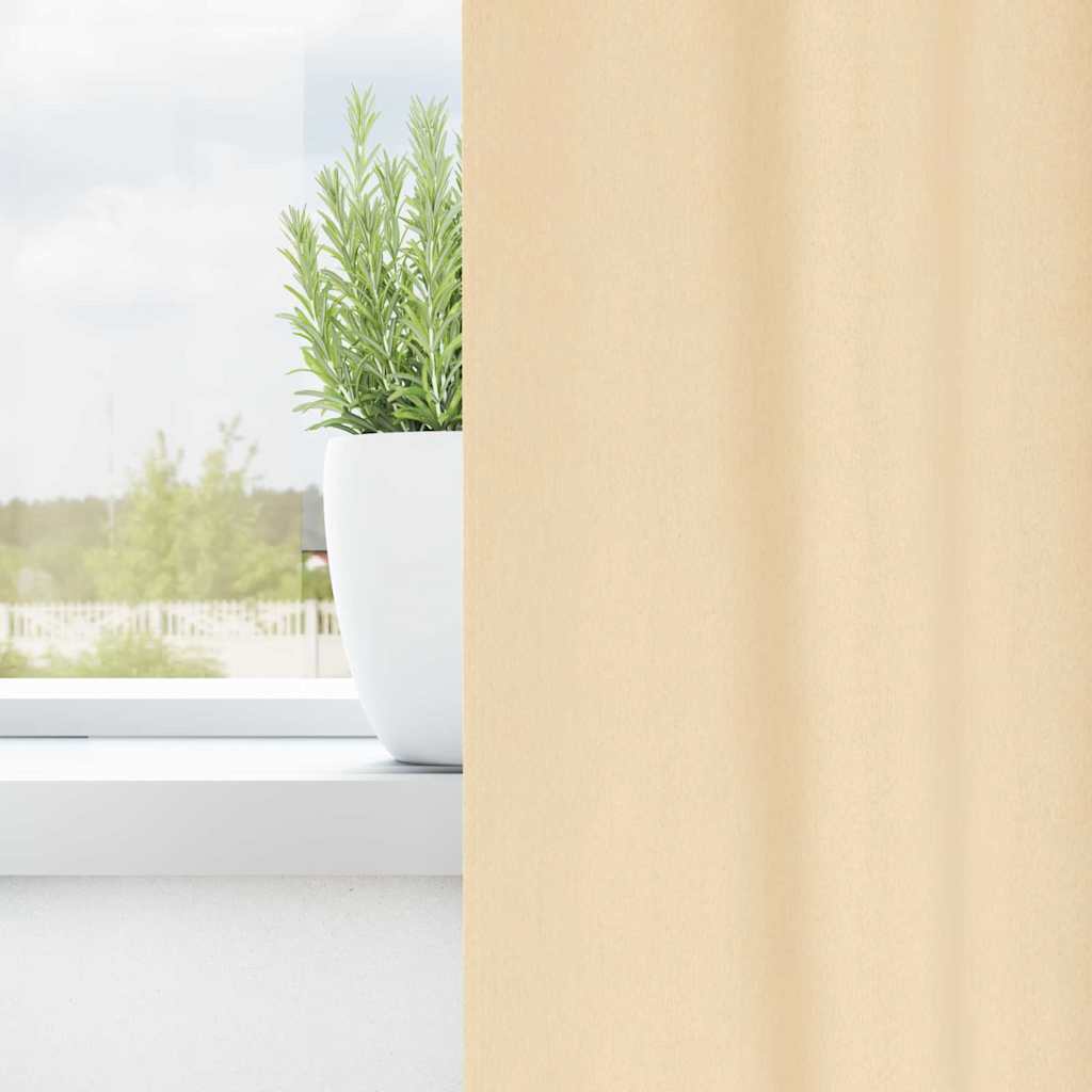 Vidaxl zwart-out gordijnen met ringen 2 pcs crème 245 x 140 cm