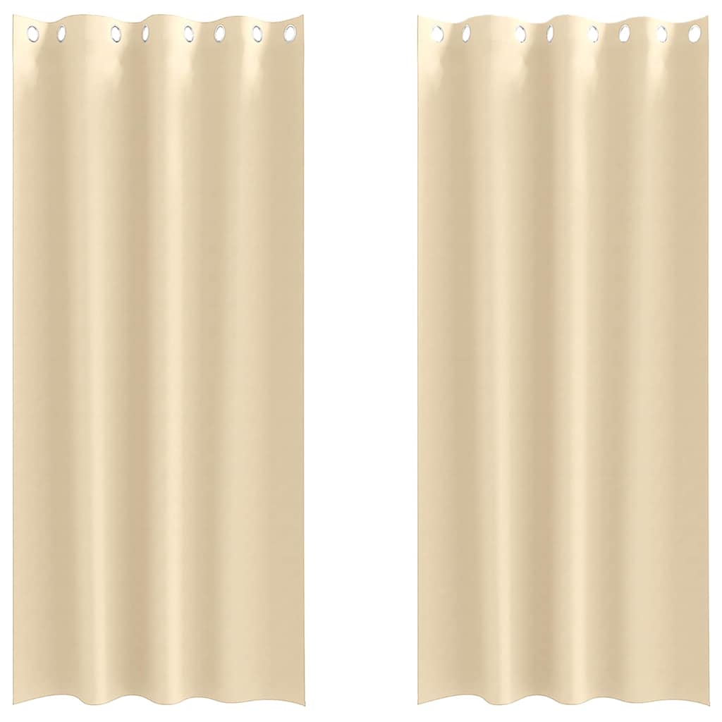 Vidaxl zwart-out gordijnen met ringen 2 pcs crème 245 x 140 cm