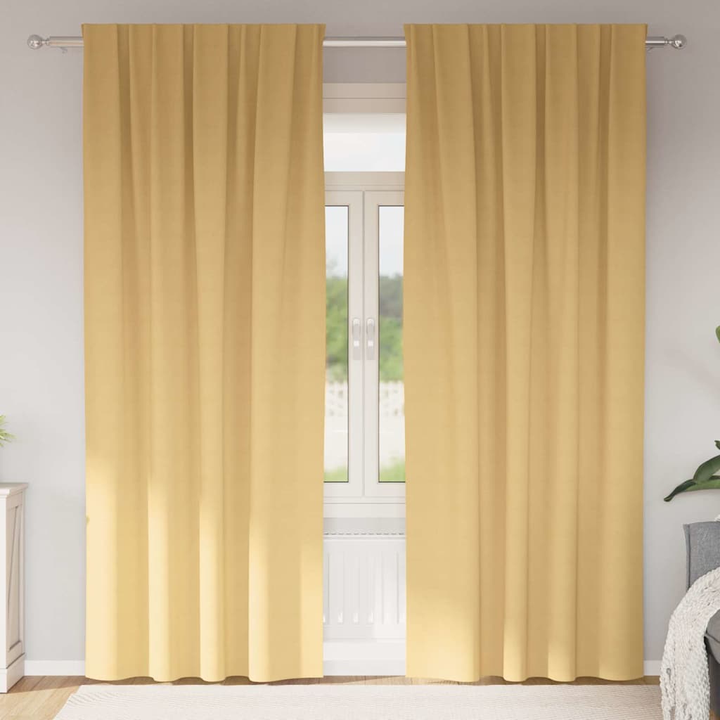 Vidaxl zwart-out gordijnen met ringen 2 pcs beige 245 x 140 cm