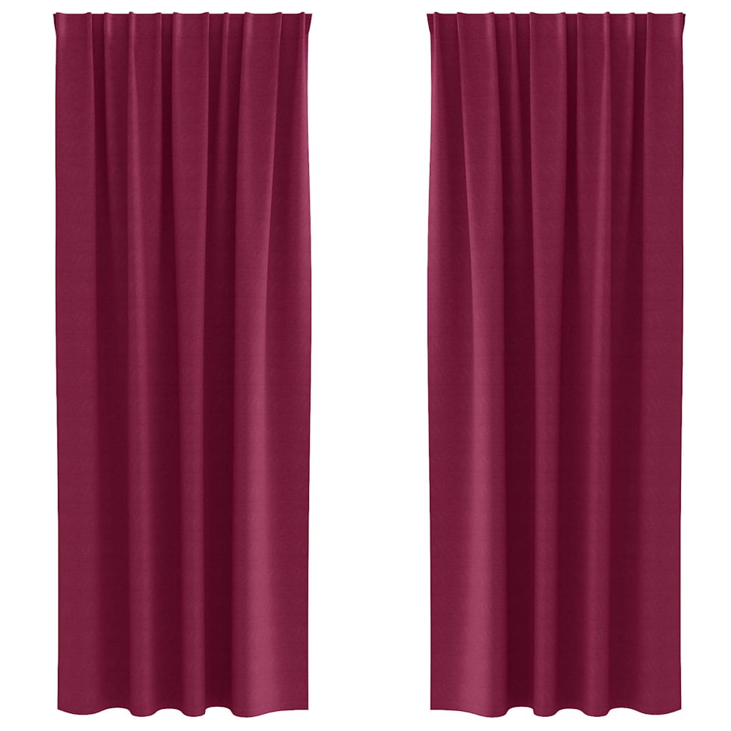Vidaxl zwart-out gordijnen met ringen 2 pcs wijnrood 245 x 140 cm