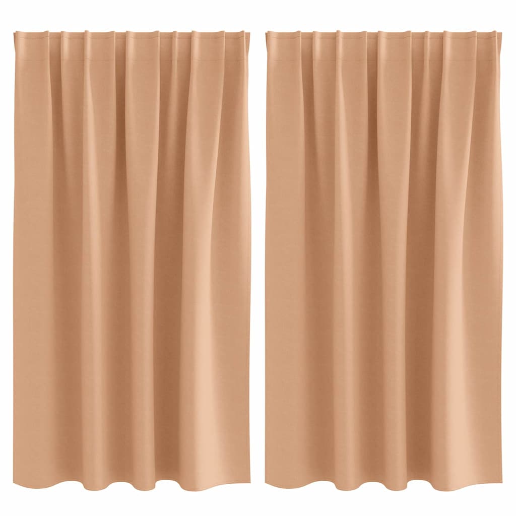 Vidaxl zwart-out gordijnen met ringen 2 pcs licht bruin 140 x 140 cm