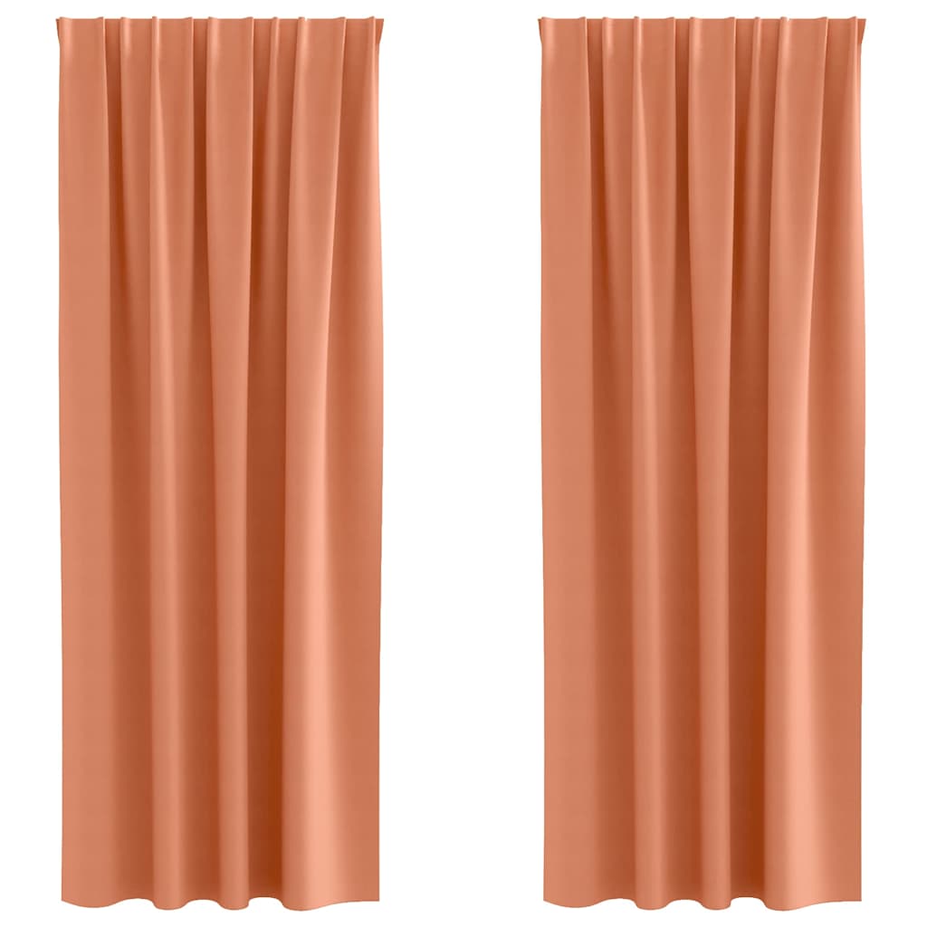 Vidaxl zwart-out gordijnen met ringen 2 pcs terracotta 225 x 140 cm