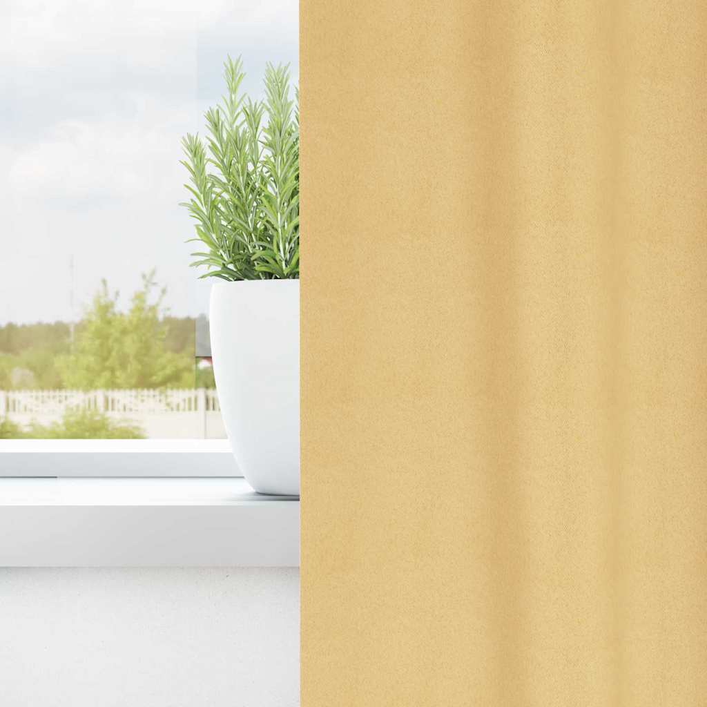Vidaxl zwart-out gordijnen met ringen 2 pcs beige 140 x 140 cm