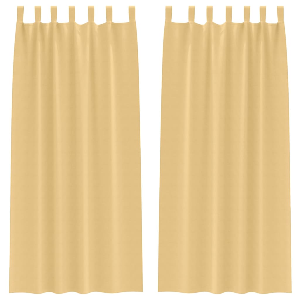 Vidaxl zwart-out gordijnen met ringen 2 pcs beige 245 x 140 cm