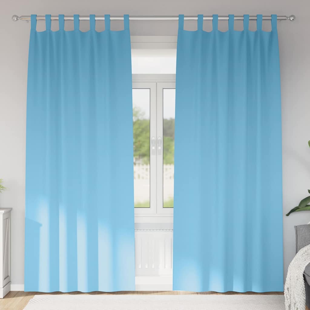 Vidaxl zwart-out gordijnen met ringen 2 pcs lichtblauw 260 x 140 cm