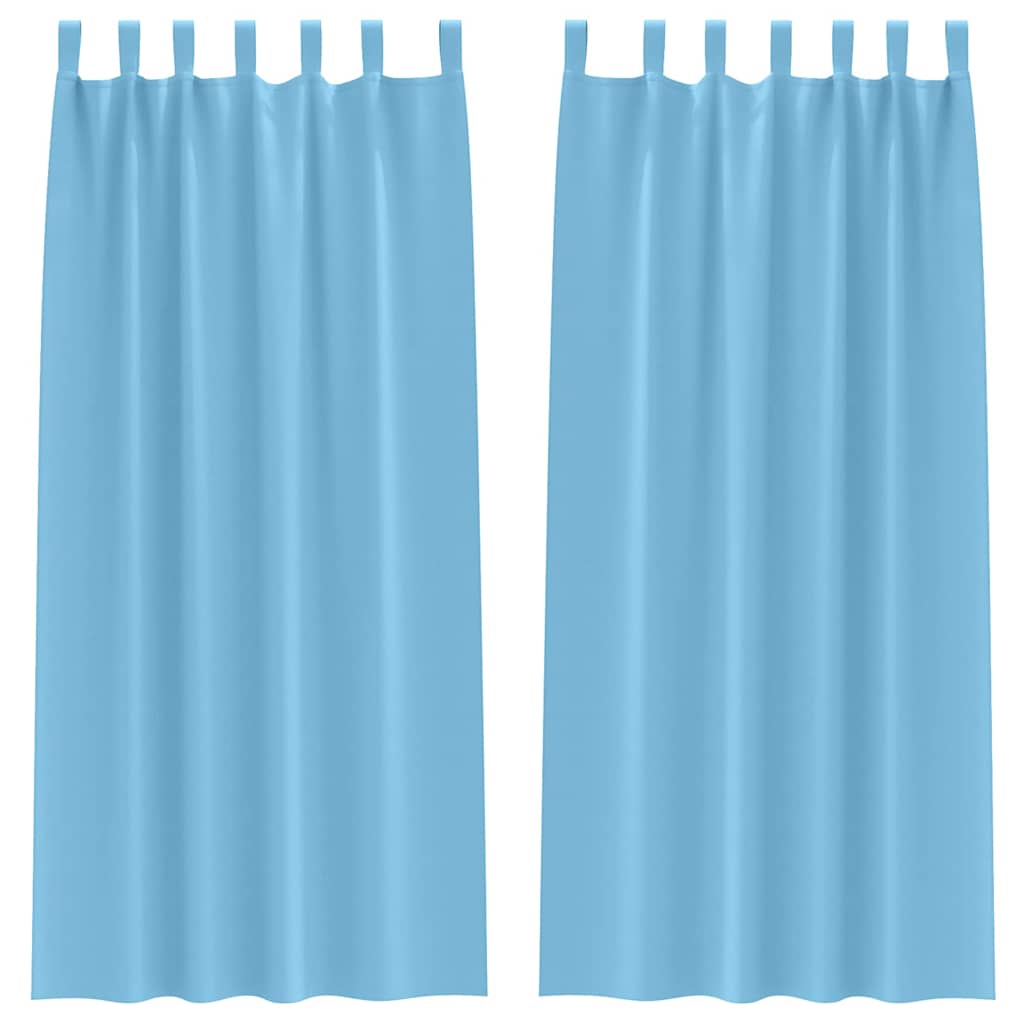 Vidaxl zwart-out gordijnen met ringen 2 pcs lichtblauw 260 x 140 cm