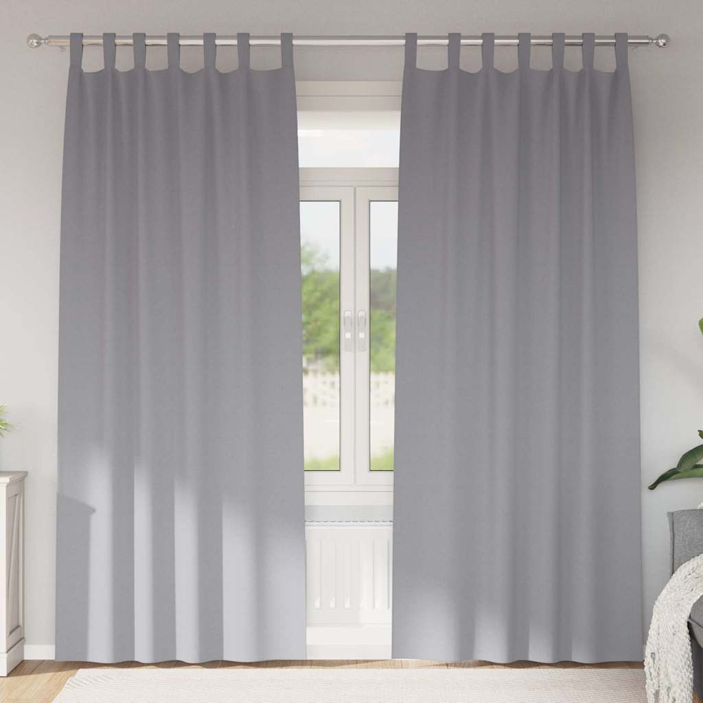 Vidaxl zwart-out gordijnen met ringen 2 pcs lichtgrijs 260 x 140 cm