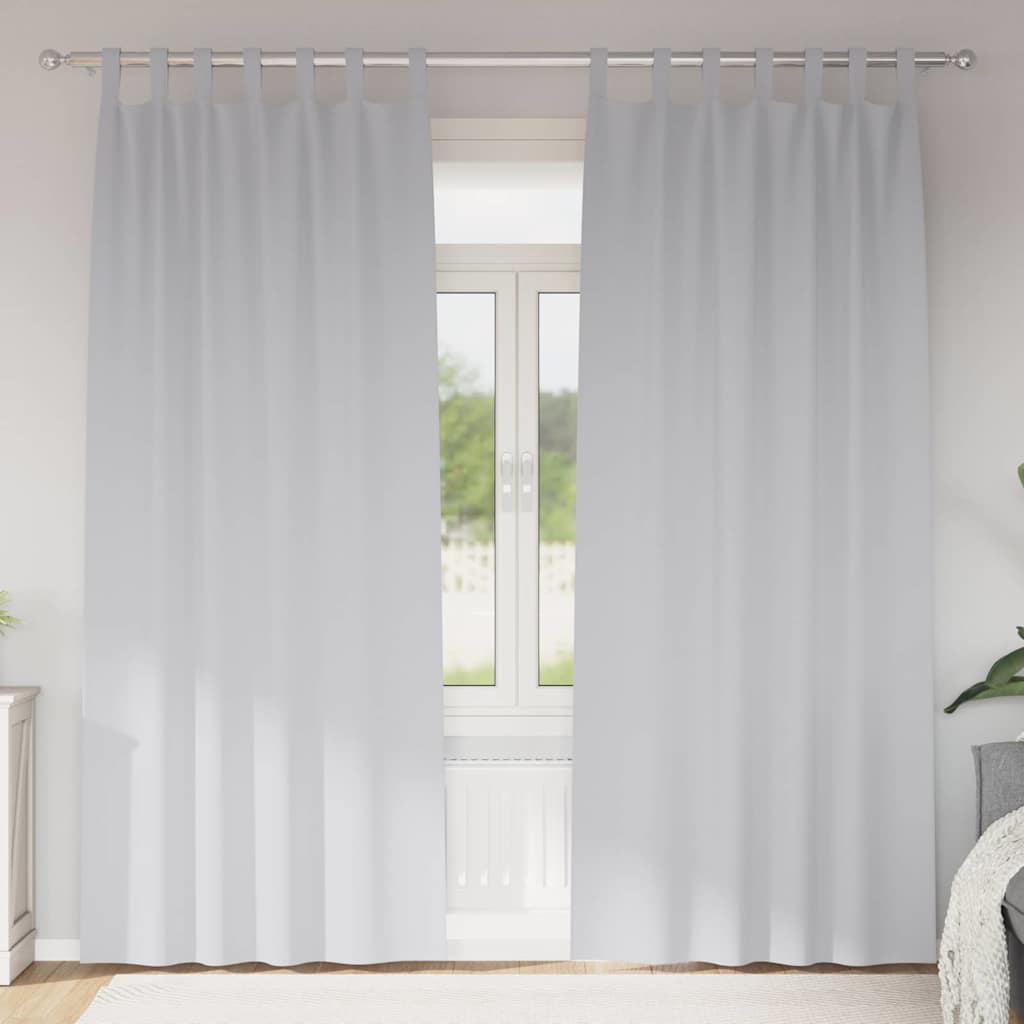 Vidaxl zwart-out gordijnen met ringen 2 pcs bleekgrijs 245 x 140 cm