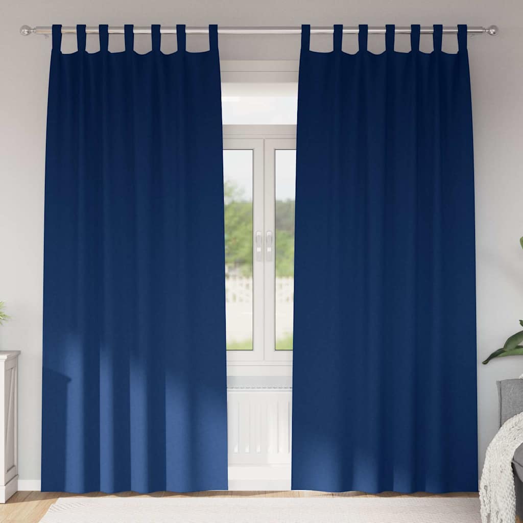 Vidaxl zwart-out gordijnen met ringen 2 pcs donkerblauw 260 x 140 cm