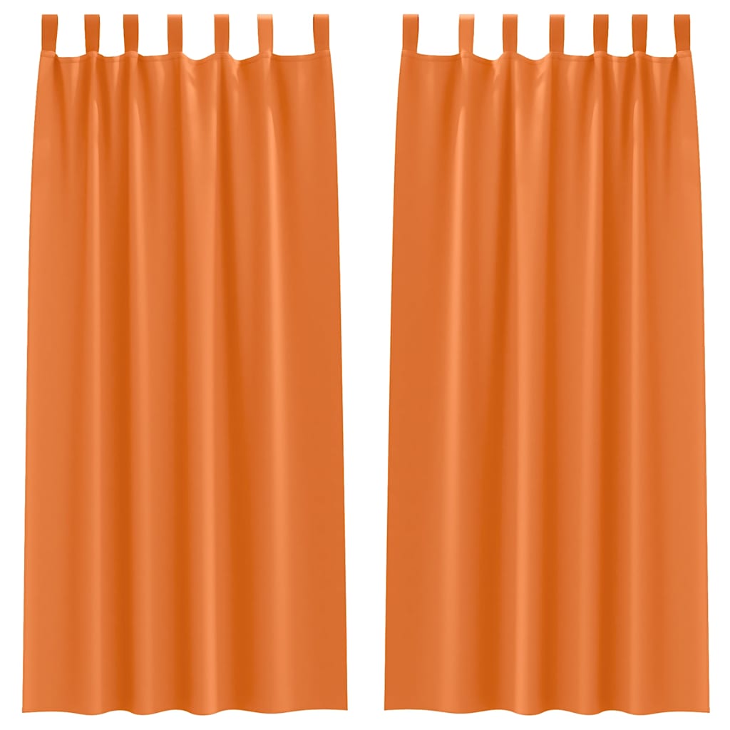Vidaxl zwart-out gordijnen met ringen 2 pcs feloranje 260 x 140 cm