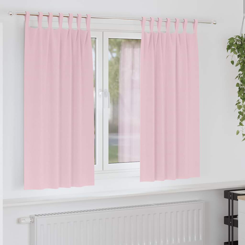 Vidaxl zwart-out gordijnen met ringen 2 pcs babyroze 175 x 140 cm