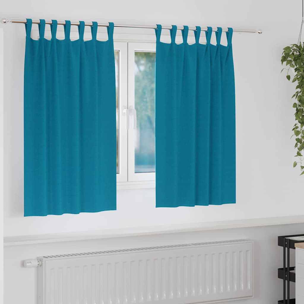 Vidaxl zwart-out gordijnen met ringen 2 pcs turquoise 140 x 140 cm