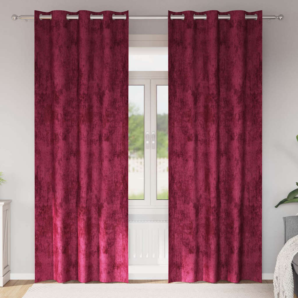 Vidaxl velvet gordijnen 2 pcs wijnrood 260 x 140 cm fluweel