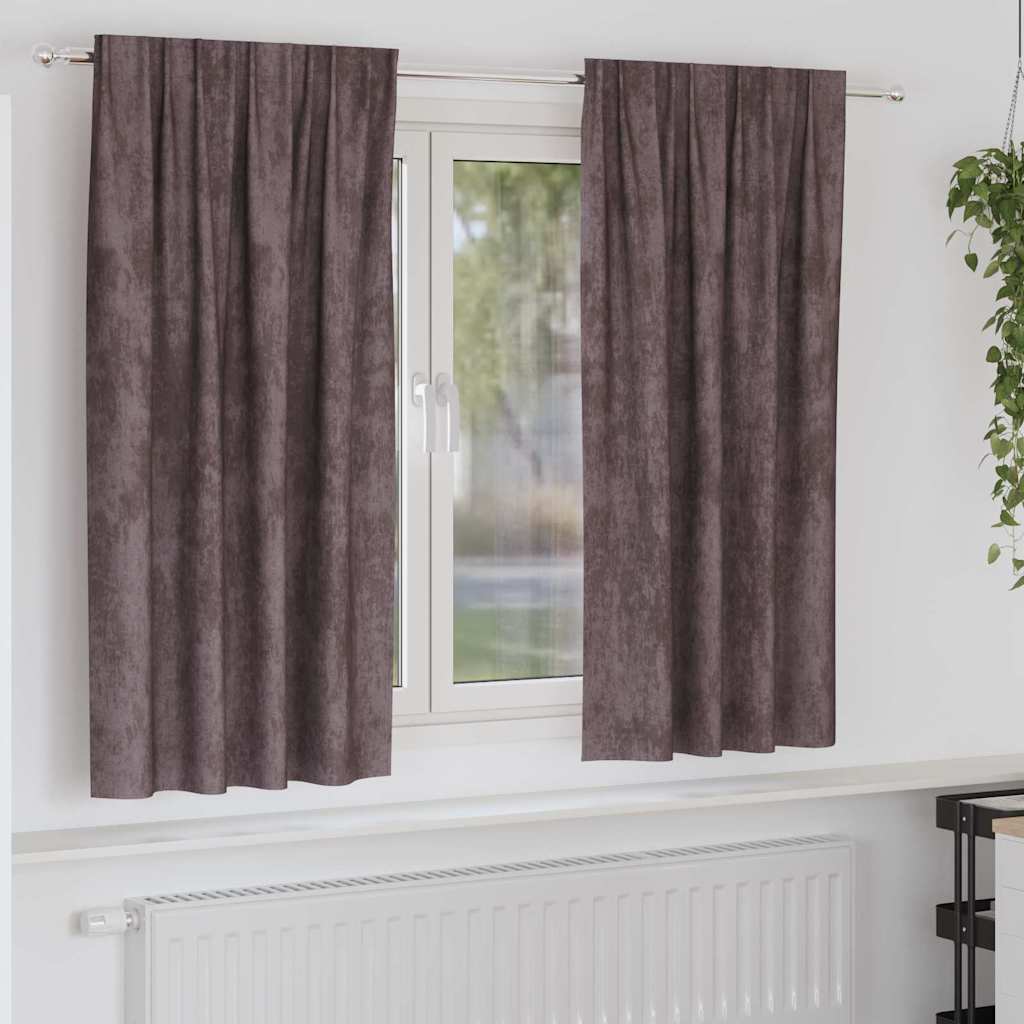 Vidaxl velvet gordijnen met gordijnen 2 pcs bruin 175 x 140 cm fluweel