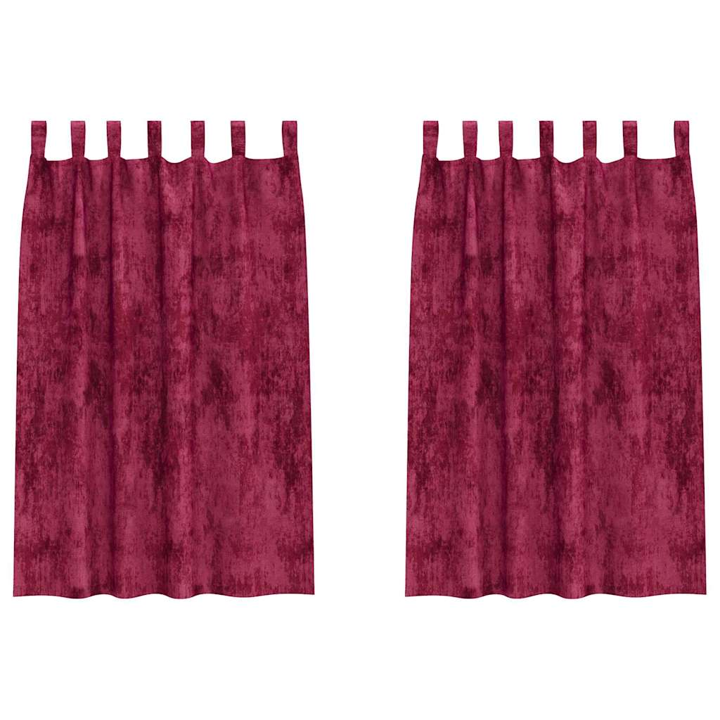 Vidaxl velvet gordijnen 2 pcs wijnrood 175 x 140 cm fluweel