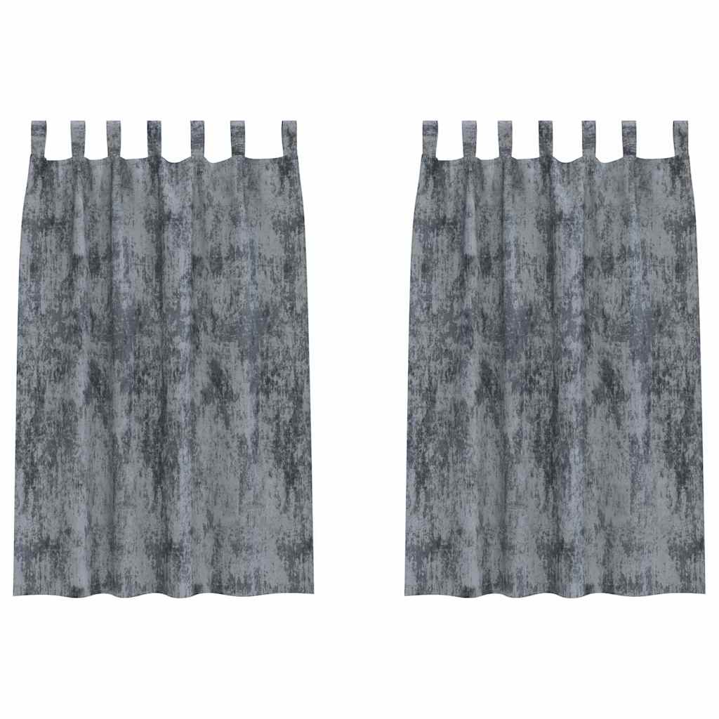 Vidaxl velvet gordijnen 2 pcs zilvergrijs 175 x 140 cm fluweel
