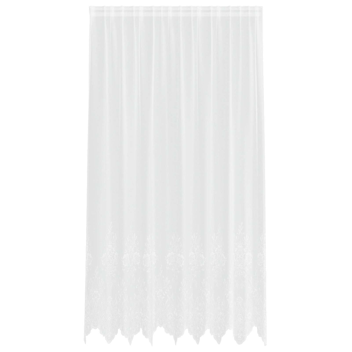 Vidaxl kantgordijn met gordijnen bloemen wit 245 x 200 cm polyester