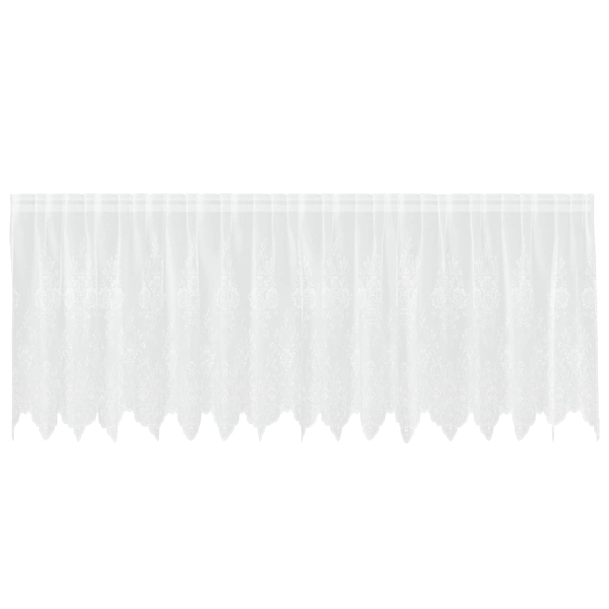 Vidaxl kantgordijn met gordijnen bloemen wit 80 x 400 cm polyester