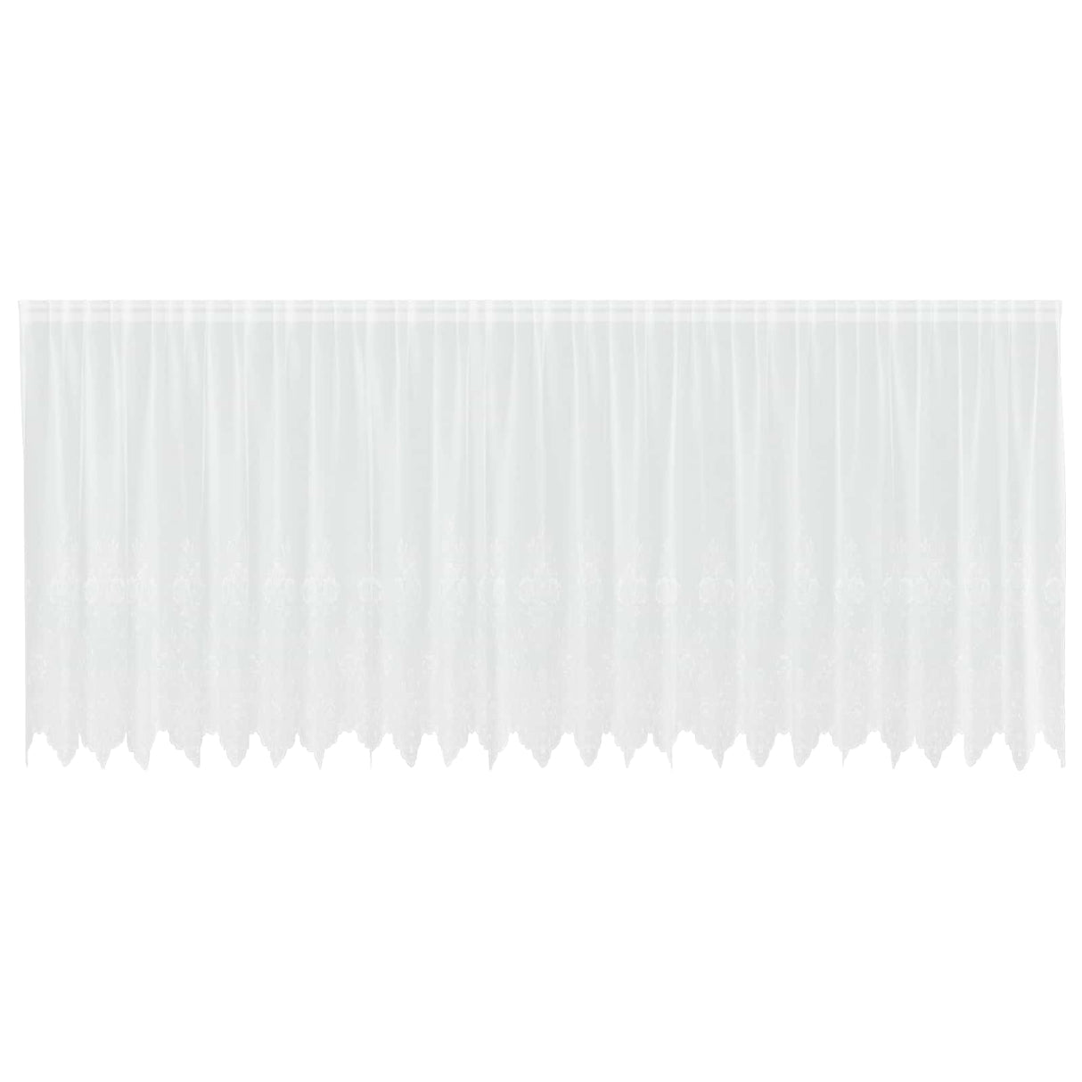 Vidaxl kantgordijn met gordijnen bloemen wit 160 x 600 cm polyester