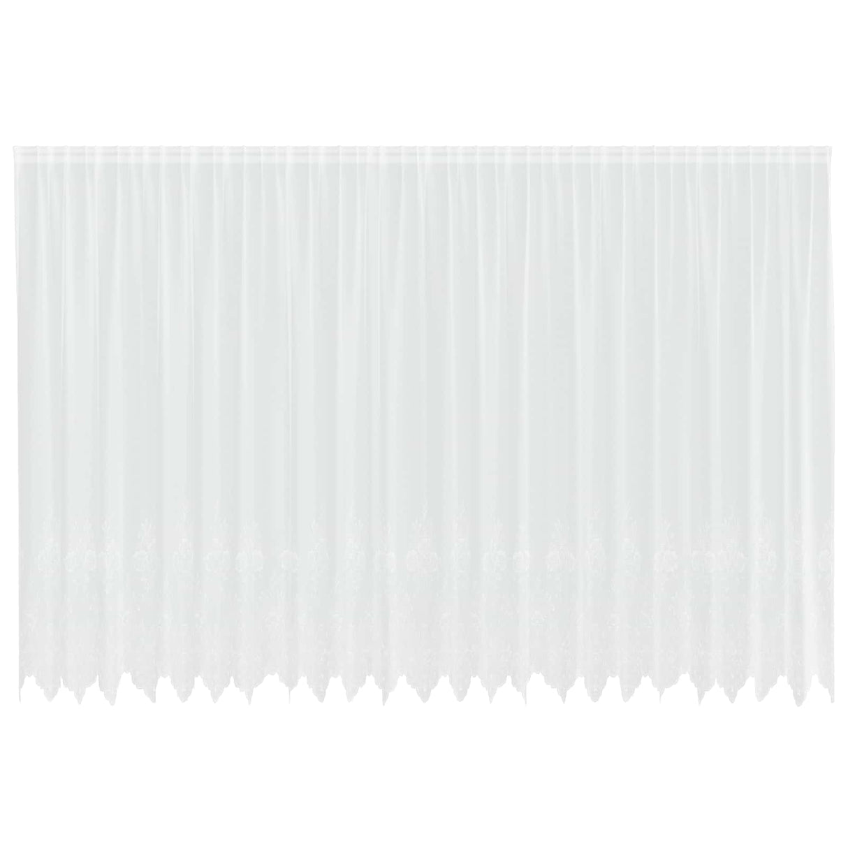 Vidaxl kantgordijn met gordijnen bloemen wit 220 x 600 cm polyester