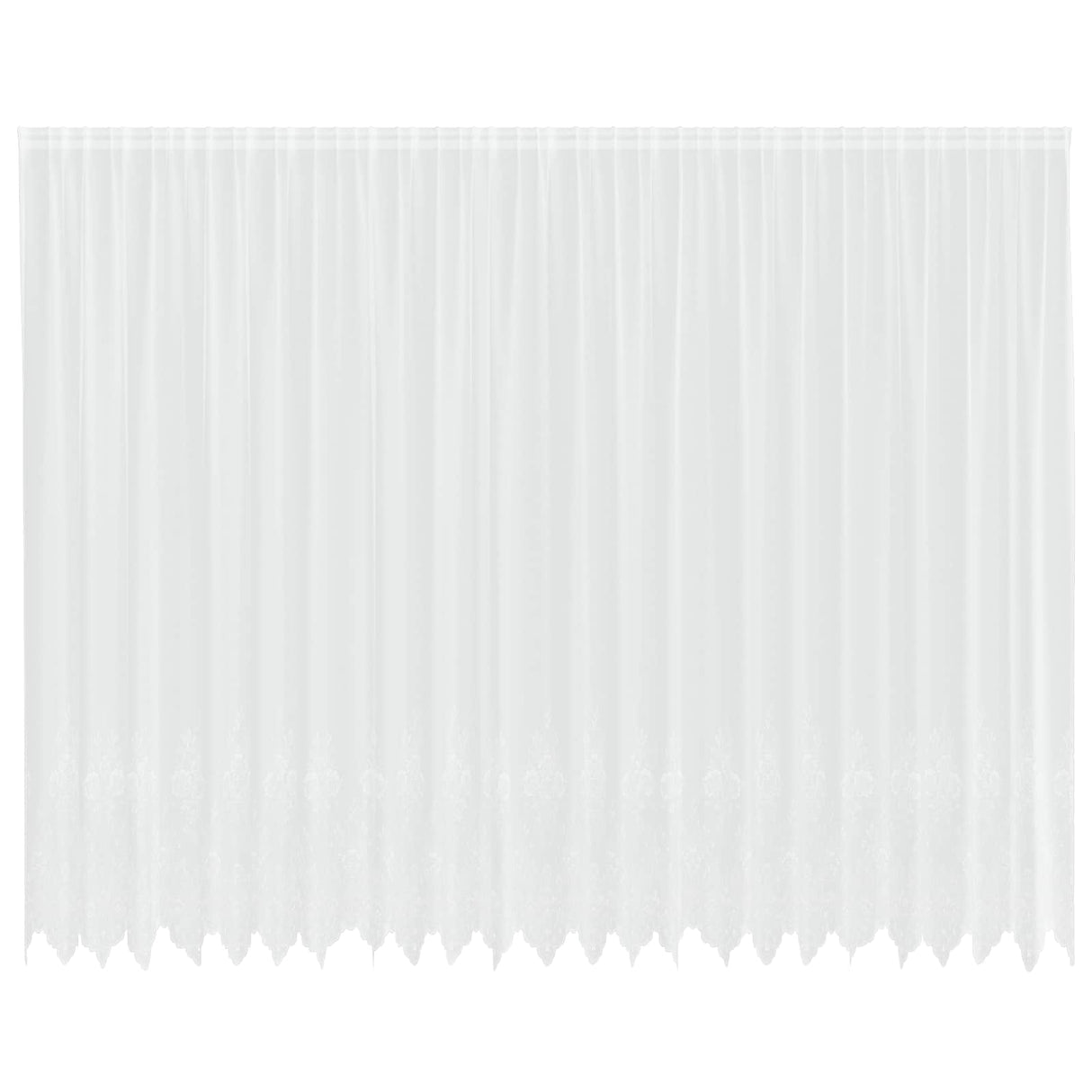 Vidaxl kantgordijn met gordijnen bloemen wit 260 x 600 cm polyester