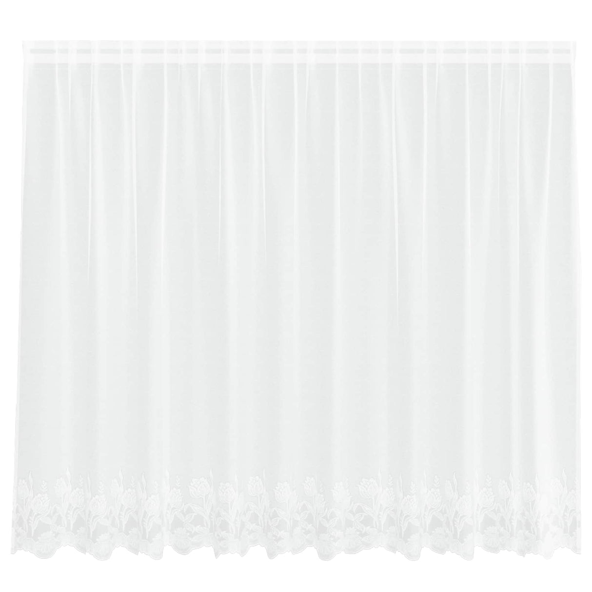 Vidaxl kantgordijn met gordijnen bloemen wit 160 x 300 cm polyester