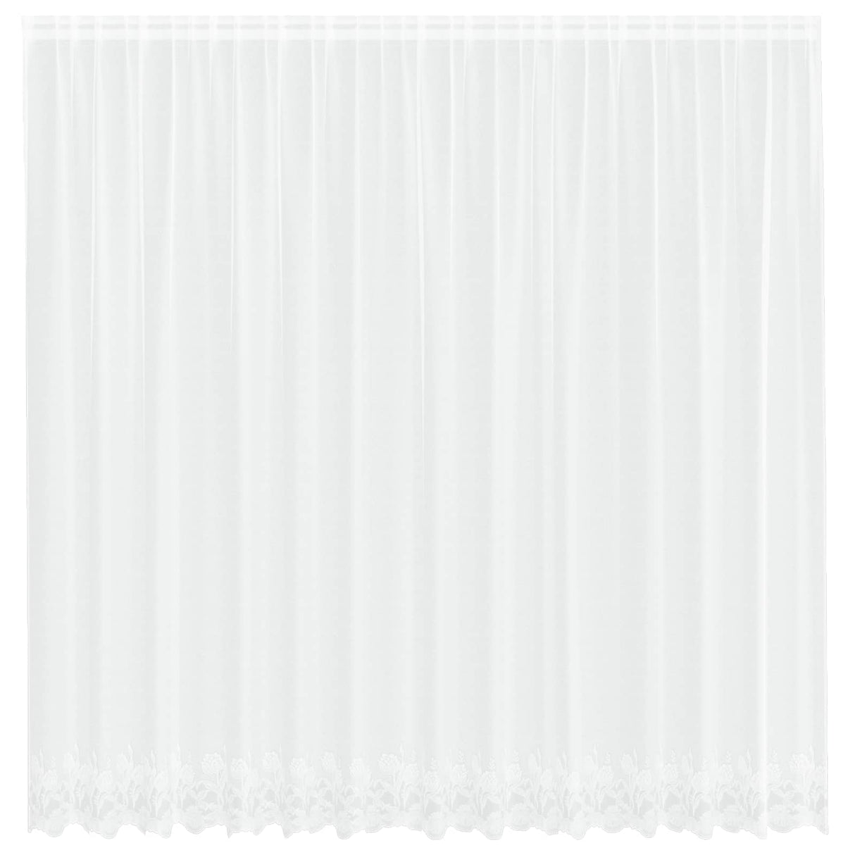 Vidaxl kantgordijn met gordijnen bloemen wit 220 x 400 cm polyester