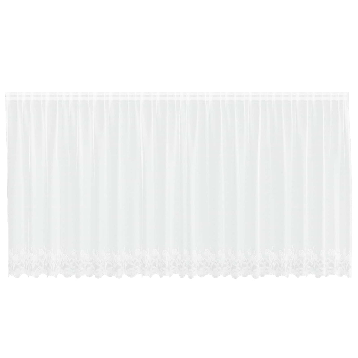 Vidaxl kantgordijn met gordijnen bloemen wit 140 x 500 cm polyester