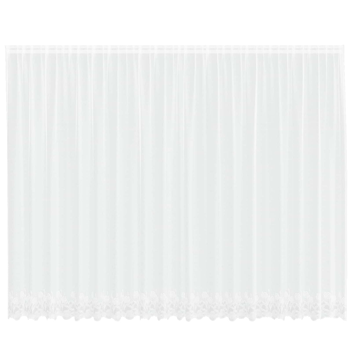 Vidaxl kantgordijn met gordijnen bloemen wit 200 x 500 cm polyester