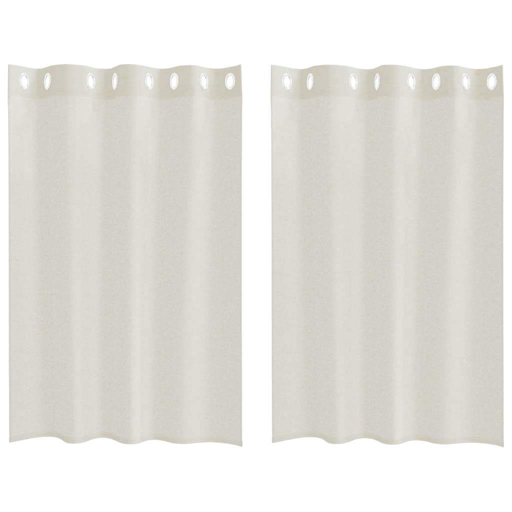 Vidaxl voile gordijn met gordijnen 2 pcs crème 140 x 140 cm polyester