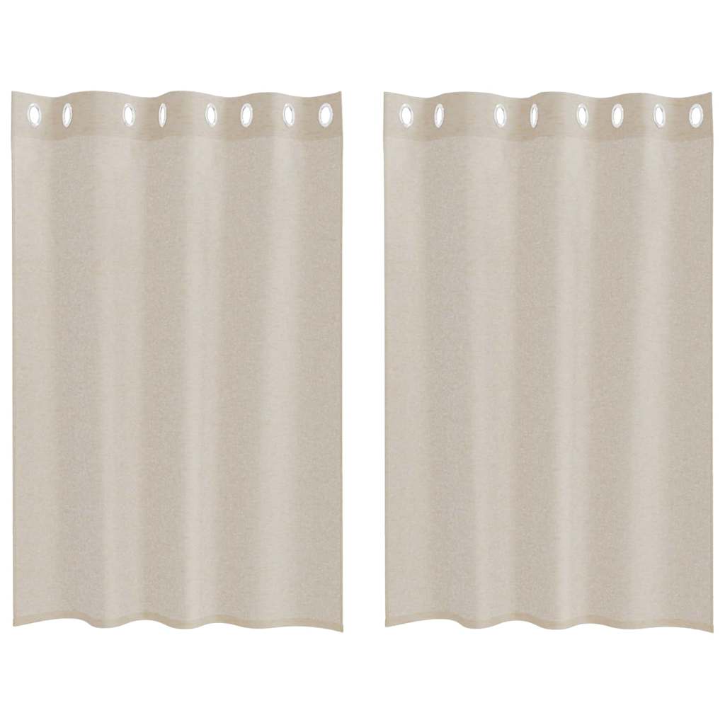 Vidaxl voile gordijn met gordijnen 2 pcs zand 140 x 140 cm polyester