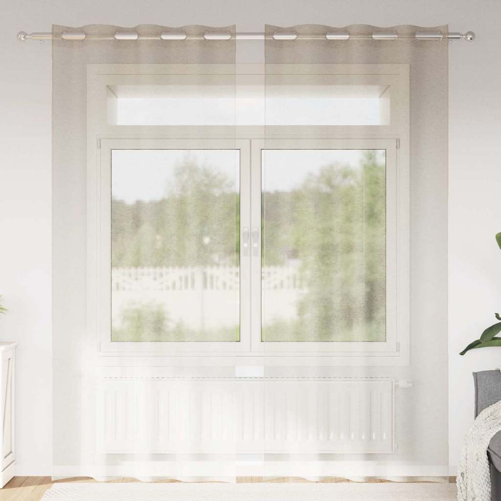 Vidaxl voile gordijn met gordijnen 2 pcs zand 245 x 140 cm polyester