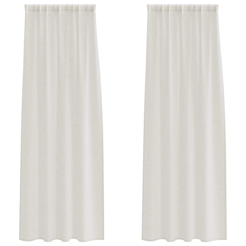 Vidaxl voile gordijn met gordijnen 2 pcs crème 225 x 140 cm polyester