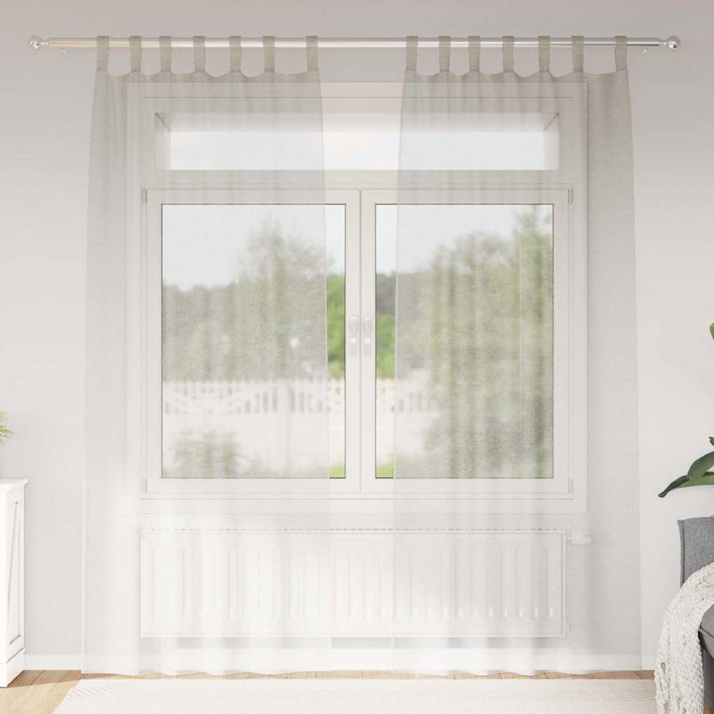 Vidaxl voile gordijn met gordijnen 2 pcs crème 260 x 140 cm polyester
