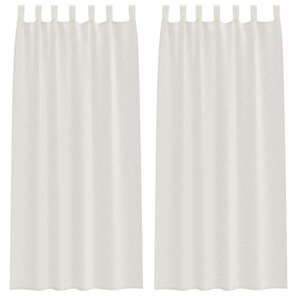 Vidaxl voile gordijn met gordijnen 2 pcs crème 260 x 140 cm polyester